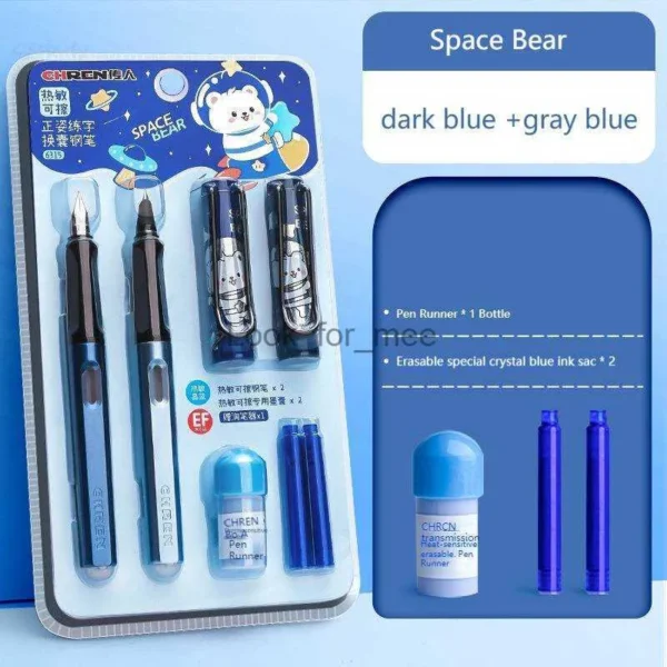 Set 2 stilouri cu cerneala termica albastru si gri