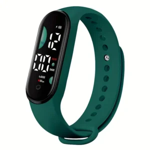 ceas led copii verde inchis
