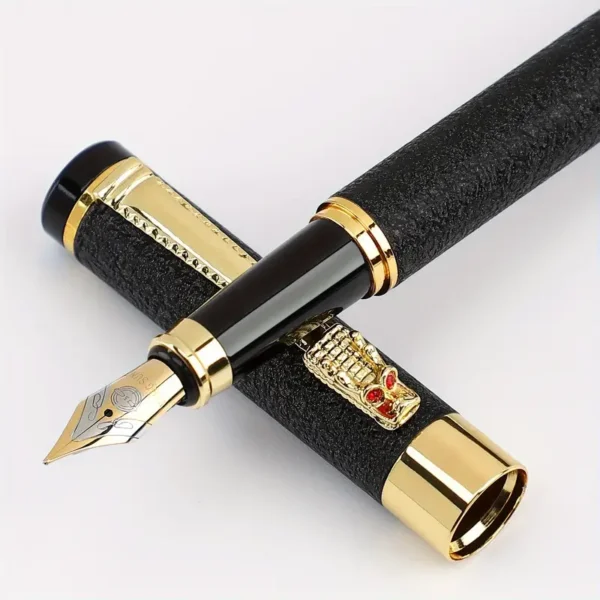 stilou metalic negru cu penita iridium 0.5mm