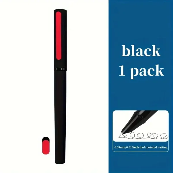Stilou metalic negru mat cu penita ascunsa 0.38mm