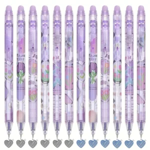 Set de 6 pixuri mov cu click si cerneala termica