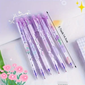 Set de 6 pixuri mov cu click si cerneala termica1