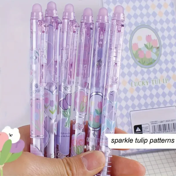 Set de 6 pixuri mov cu click si cerneala termica4