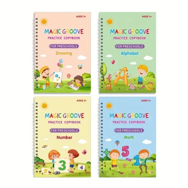 SET 4 CAIETE REUTILIZABILE PRRESCOLARI+PIX CU 6 REZERVE TERM5