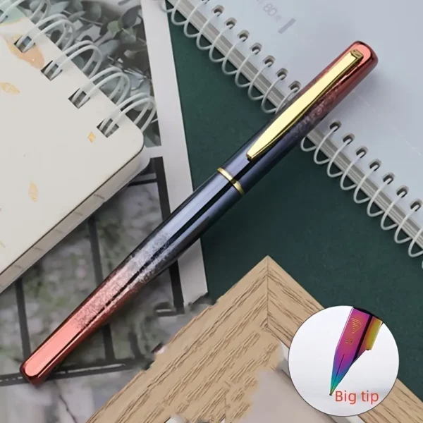 Stiloul metalic cu vârf extra fin din iridiu 0,38 mm rosu