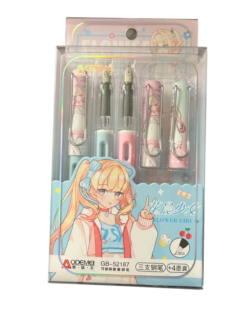 Set 3 stilouri cu penita si 4 rezerve, 14 cm plastic - imagine 5