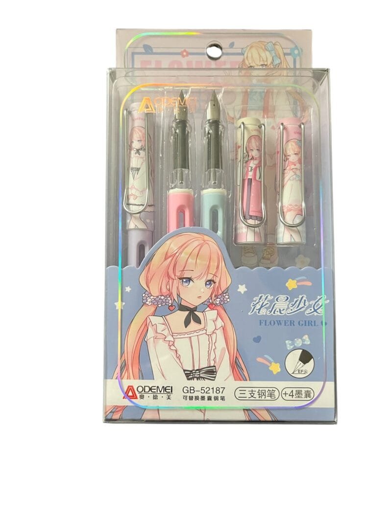 Set 3 stilouri cu penita si 4 rezerve, 14 cm plastic - imagine 6