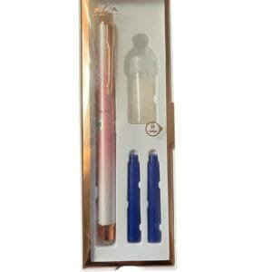 Stilou metalic cu penita Iridium, guma de sters si 2 rezerve