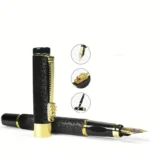 Stilou metalic Roz cu penita Iridium + 50 rezerve cerneala albastra