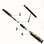 Stilou metalic Roz cu penita Iridium + 50 rezerve cerneala albastra