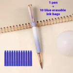 Stilou metalic roz+ 10 rezerve de Cerneală Termica