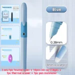 Set stilou cu radiera violet cu 10 rezerve termice si radiera mare