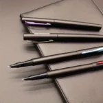 Stilou elegant negru nisip cu penita fina de 0.38 mm