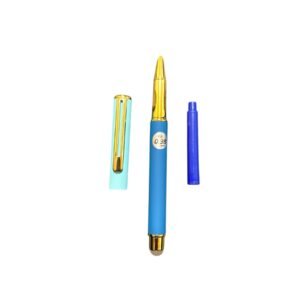 Stilou metalic multicolor cu penita 0.38mm albastru
