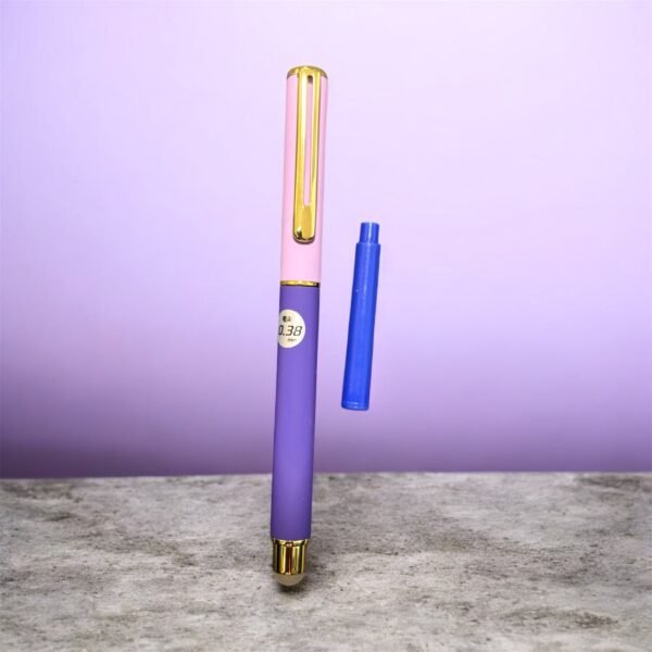 Stilou metalic multicolor cu penita 0.38mm Violet