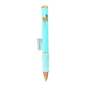 Stilou metalic blue si click cu buton