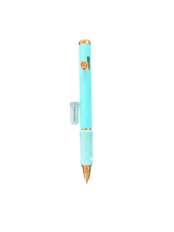 Stilou metalic blue si click cu buton
