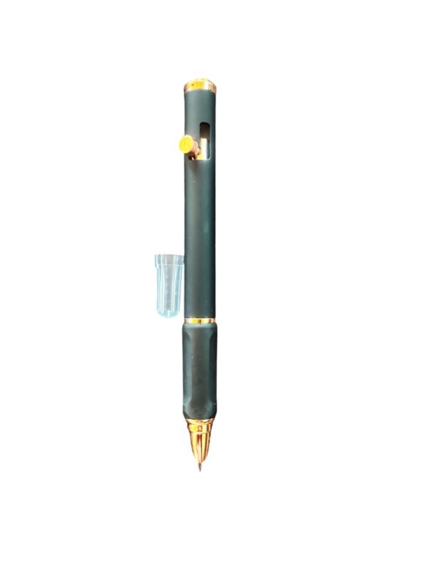 Stilou metalic negru si click cu buton