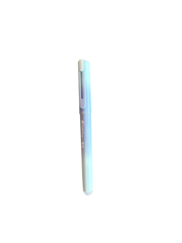 Stilou pastel blue cu radiera si rezerva termica cu capac magnetic